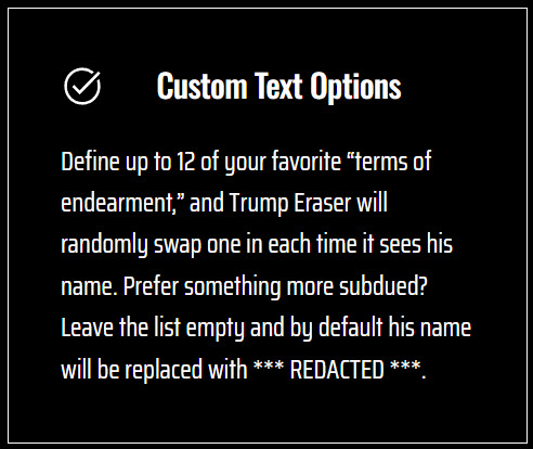 What is Trump Eraser browser extension?