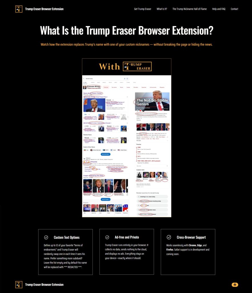 https://www.TrumpEraser.com/about
Trump Eraser Demo Page