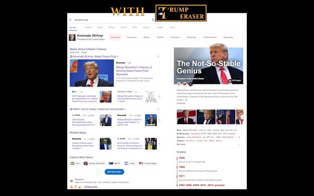 Trump Eraser Browser Extension
With